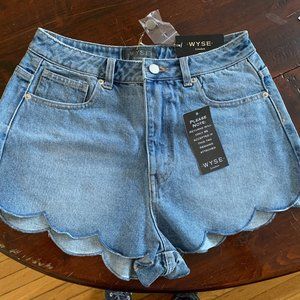 Scarlett Scallop Shorts - Denim size 2